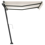 Freestanding Manual Retractable Awning 350x250 cm Cream - 45-Degree Angle