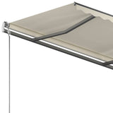 Freestanding Manual Retractable Awning 350x250 cm Cream - Rear View