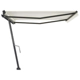 Freestanding Manual Retractable Awning 400x300 cm Cream - Top-Down View