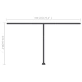 Freestanding Manual Retractable Awning 400x300 cm Cream - Extra Image