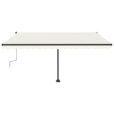 Freestanding Manual Retractable Awning 400x300 cm Cream - Side View