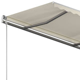 Freestanding Manual Retractable Awning 400x300 cm Cream - 45-Degree Angle