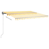 Freestanding Manual Retractable Awning 400x300 cm Yellow/White (313231+46837+315097) - Extra Image