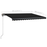 Manual Retractable Awning with LED 400x300 cm Anthracite - Extra Image