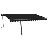 Manual Retractable Awning with LED 400x300 cm Anthracite - Side View