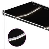 Manual Retractable Awning with LED 400x300 cm Anthracite - Rear View