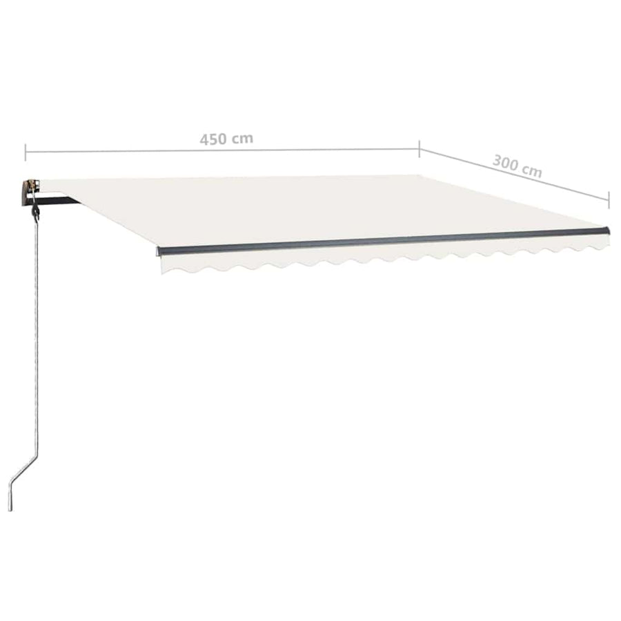 Manual Awning 4.5 x 3 m Cream 100% Polyester