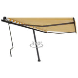 Freestanding Manual Retractable Awning 450x300 cm Yellow/White (313232+313175+315097)