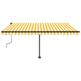 Freestanding Manual Retractable Awning 450x300 cm Yellow/White (313232+313175+315097)