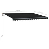 Manual Retractable Awning with LED 450x300 cm Anthracite - Extra Image