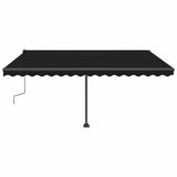 Manual Retractable Awning with LED 450x300 cm Anthracite - Side View