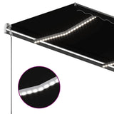 Manual Retractable Awning with LED 450x300 cm Anthracite - 45-Degree Angle