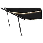 Manual Awning with Solar LED 5 x 3 m Anthracite 100% Polyester