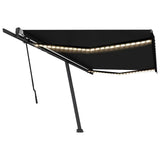 Manual Retractable Awning with LED 500x300 cm Anthracite - Front View