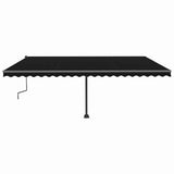 Manual Retractable Awning with LED 500x300 cm Anthracite - Side View
