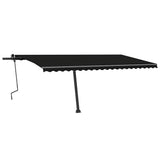 Manual Retractable Awning with LED 500x300 cm Anthracite - Top-Down View