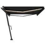 Manual Awning with Solar LED 5 x 3 m Anthracite 100% Polyester