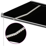 Manual Retractable Awning with LED 500x300 cm Anthracite - Rear View