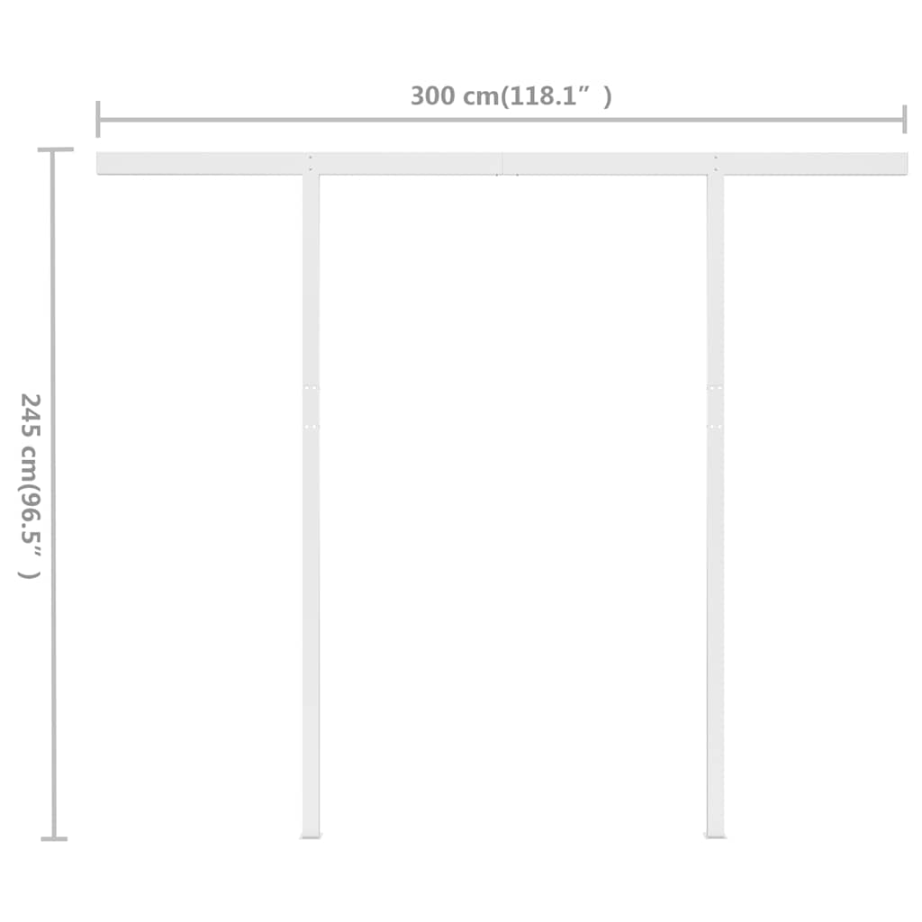 Manual Retractable Awning with Posts 3x2,5 m Blue and White