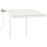 Manual Retractable Awning with Posts 3x2.5 m Cream
