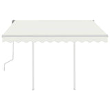 Manual Retractable Awning with Posts 3x2.5 m Cream