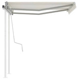 Manual Retractable Awning with Posts 3x2.5 m Cream