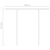 Manual Retractable Awning with Posts 3,5x2,5 m Blue and White