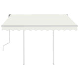 Manual Retractable Awning with Posts 3.5x2.5 m Cream