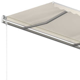 Manual Retractable Awning with Posts 3.5x2.5 m Cream