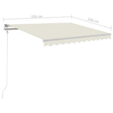 Manual Retractable Awning with Posts 3.5x2.5 m Cream - Extra Image