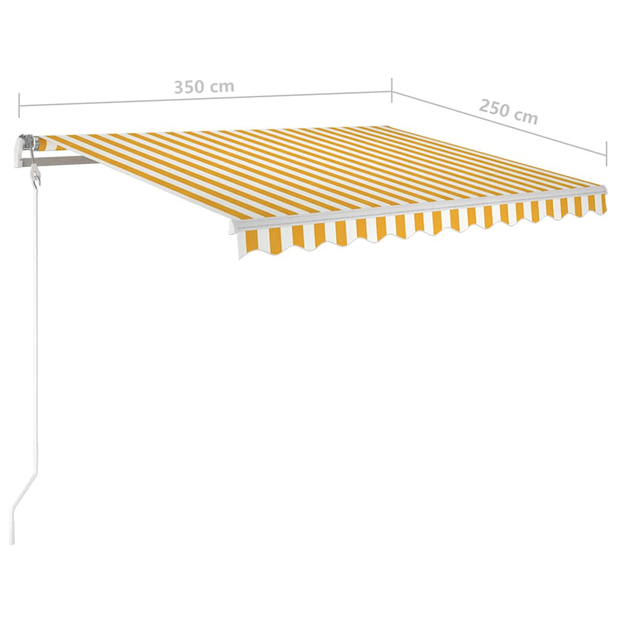 Manual Awning 3.5 x 2.5 m Yellow and White Stripe