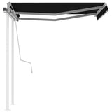 Manual Retractable Awning with Posts 3.5x2.5 m Anthracite - Top-Down View
