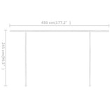 Manual Retractable Awning with Posts 4x3 m Cream