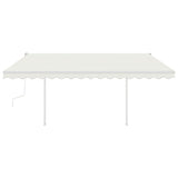 Manual Retractable Awning with Posts 4x3 m Cream