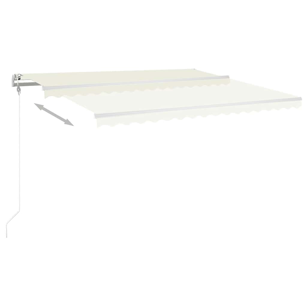 Manual Retractable Awning with Posts 4x3 m Cream