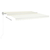 Manual Retractable Awning with Posts 4x3 m Cream