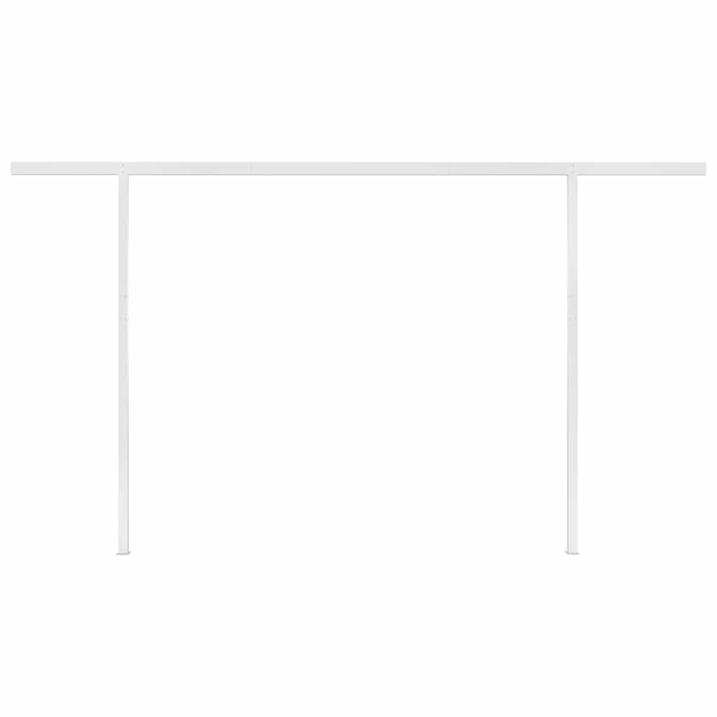 Manual Retractable Awning with Posts 4x3 m Cream