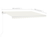 Manual Retractable Awning with Posts 4x3 m Cream - Extra Image