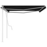 Manual Retractable Awning with Posts 4x3 m Anthracite - Top-Down View