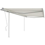 Manual Retractable Awning with Posts 4,5x3 m Cream