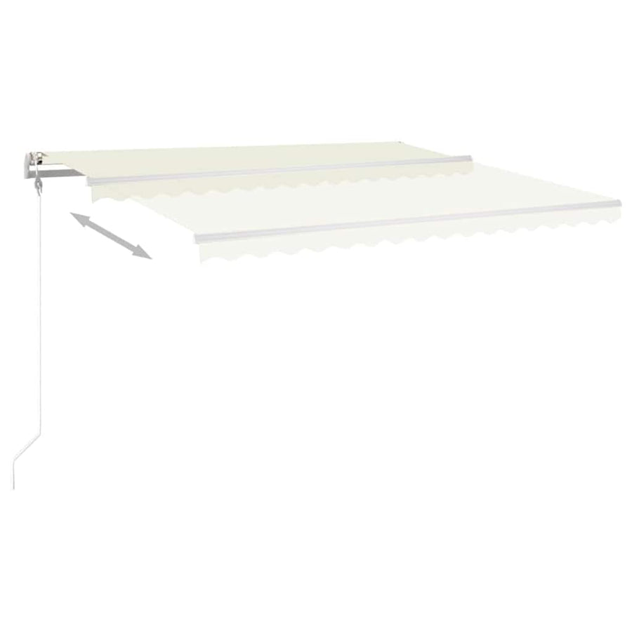 Manual Retractable Awning with Posts 4,5x3 m Cream