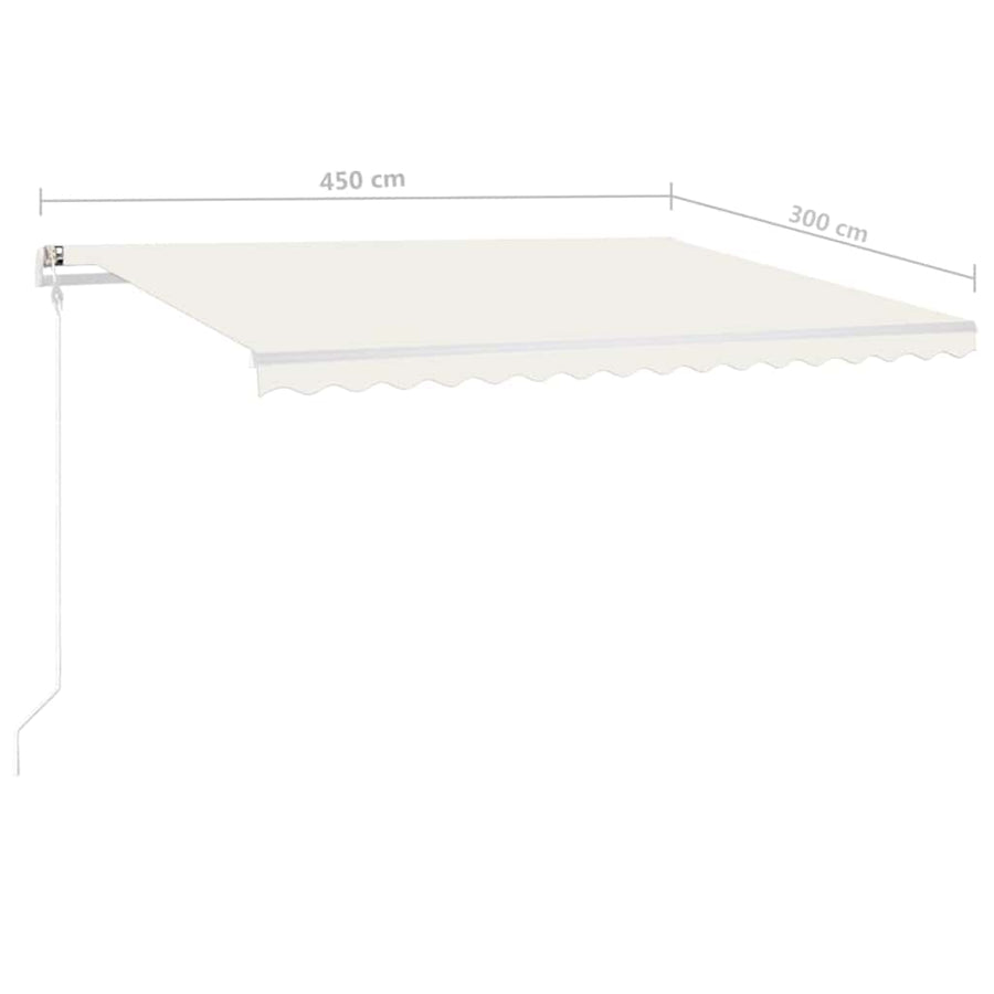 Manual Retractable Awning with Posts 4,5x3 m Cream
