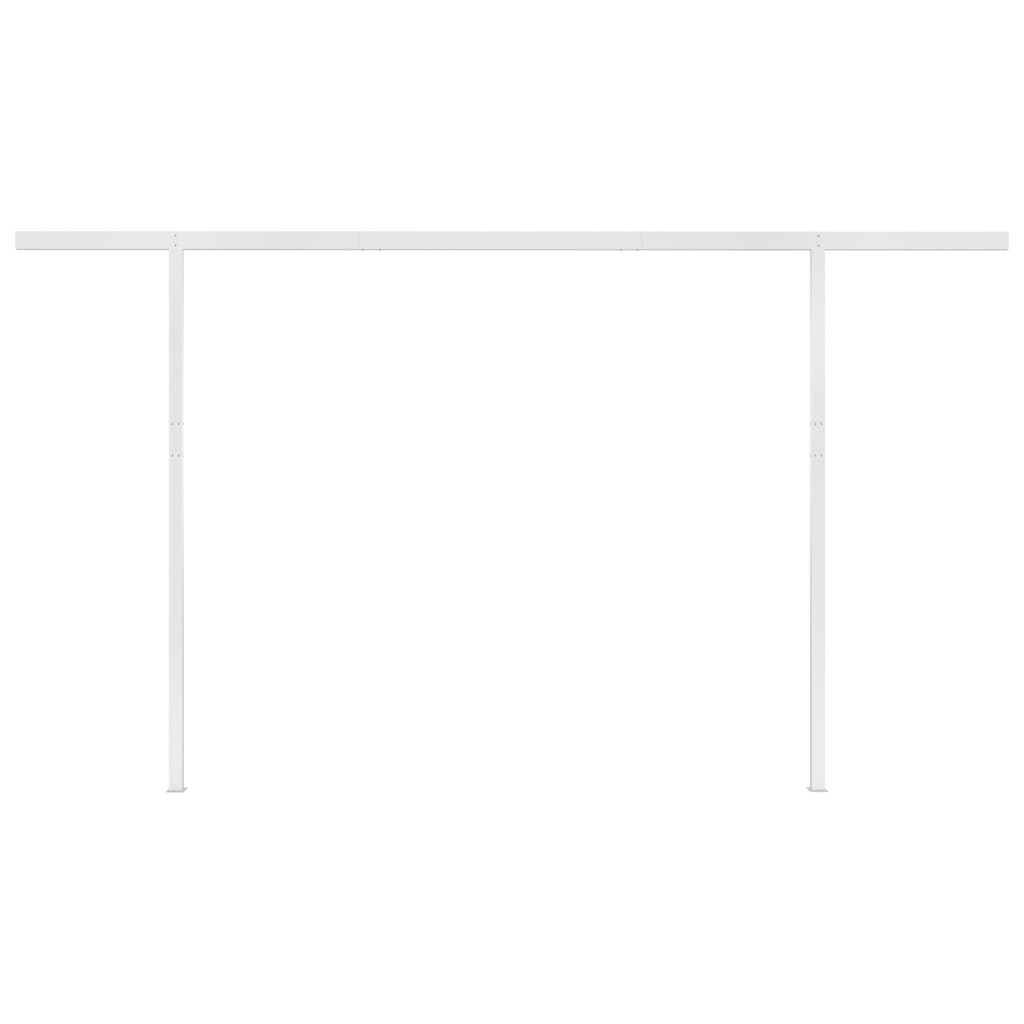 Manual Retractable Awning with Posts 4.5x3 m Yellow and White