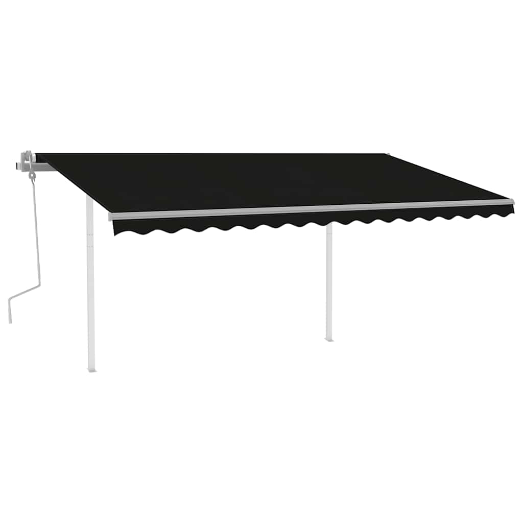 Manual Retractable Awning with Posts 4,5x3 m Anthracite