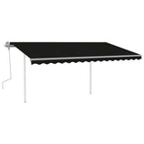 Manual Retractable Awning with Posts 4,5x3 m Anthracite