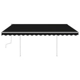Manual Retractable Awning with Posts 4,5x3 m Anthracite
