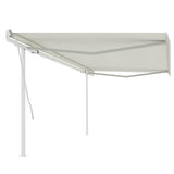 Manual Retractable Awning with Posts 5x3 m Cream (313193+313169+315094)