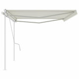 Manual Retractable Awning with Posts 5x3 m Cream (313193+313169+315094) - Top-Down View