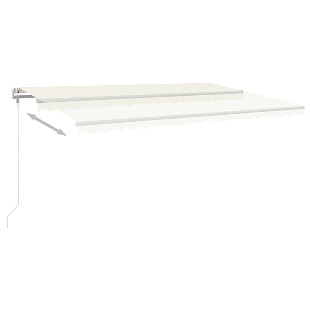 Manual Retractable Awning with Posts 5x3 m Cream (313193+313169+315094)