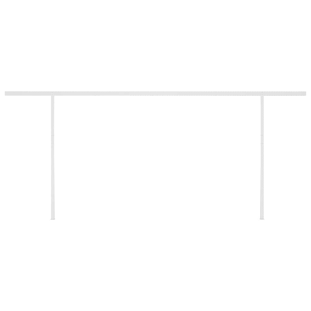 Manual Retractable Awning with Posts 5x3 m Cream (313193+313169+315094)
